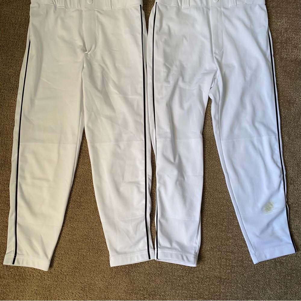 White Dirty Mids Men’s Baseball Pants with Black Piping - Picture 5 of 7